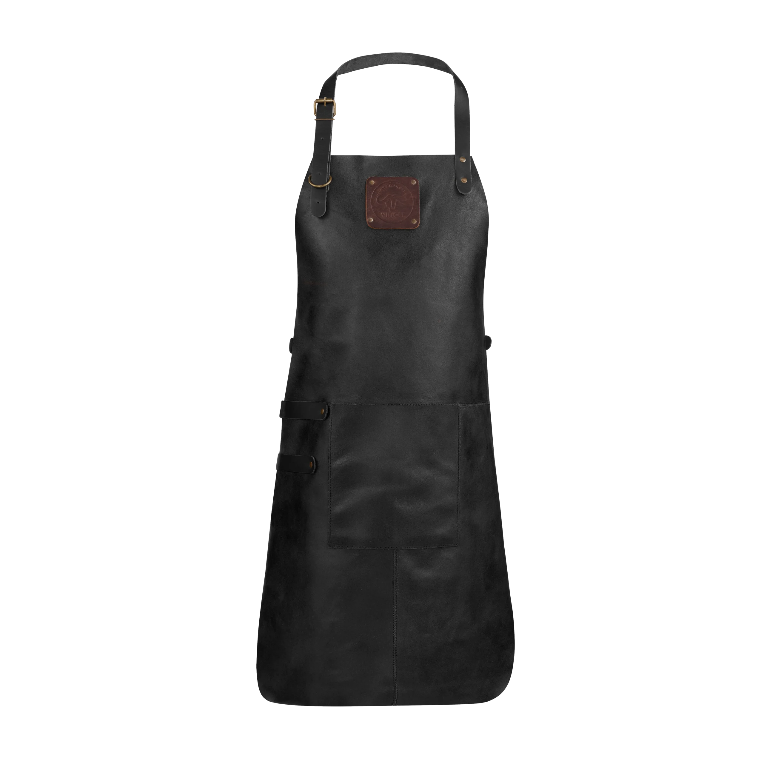 Schort Gerecycled Buffelleer – Zwart